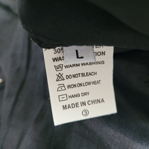 Y2K Black Track Pants Goth Punk Silver Zippers Elastic Waist High Ris Size Large - Picture 11 of 15